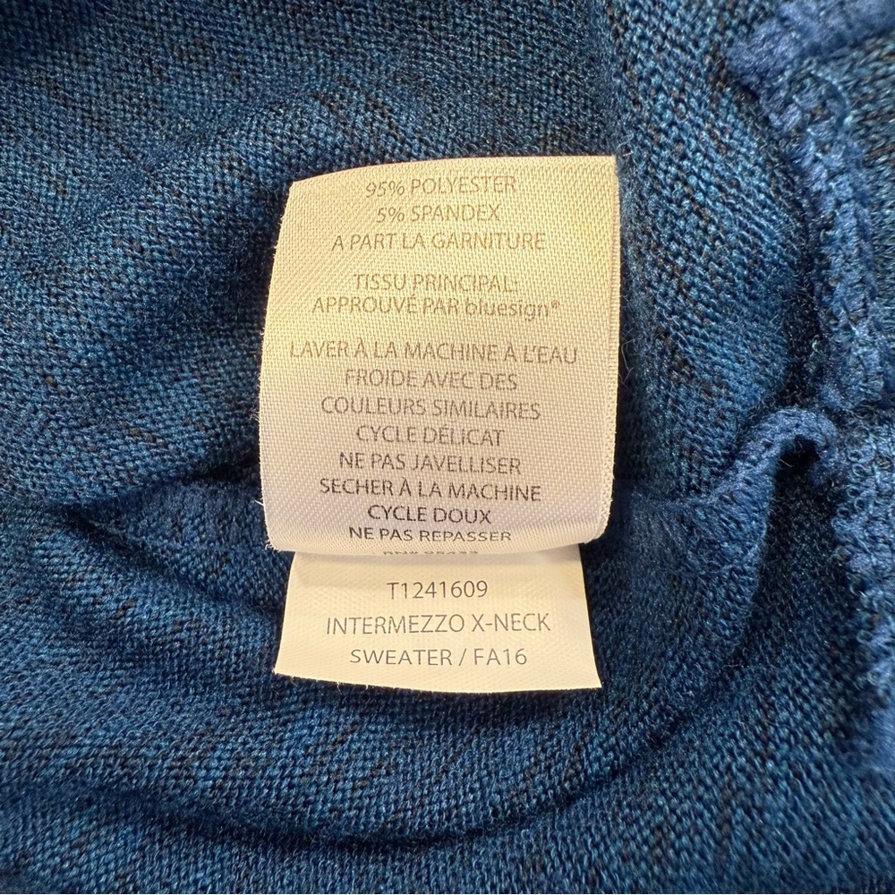 Toad & Co Blue Cowl Neck Pullover Kangaroo Pocket Top Womens Medium - Picture 11 of 11